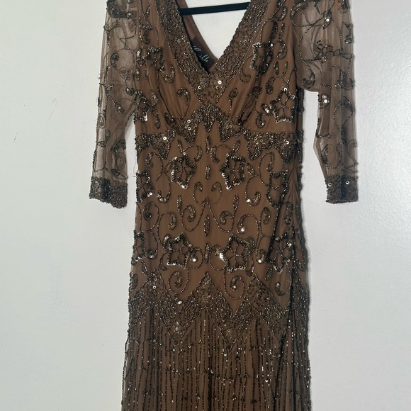 Camille La Vie beaded mesh cocktail Fariy midi dress size 6  whimsigoth - Picture 3 of 16